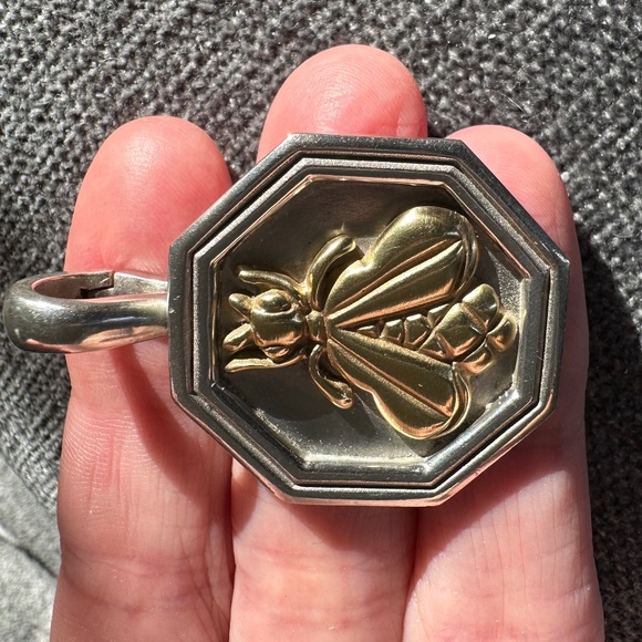 Designer SLANE ~JUMBO~ 18K Yellow Gold BEE Enhancer Pendant Sterling Silver 17gr - Picture 10 of 15